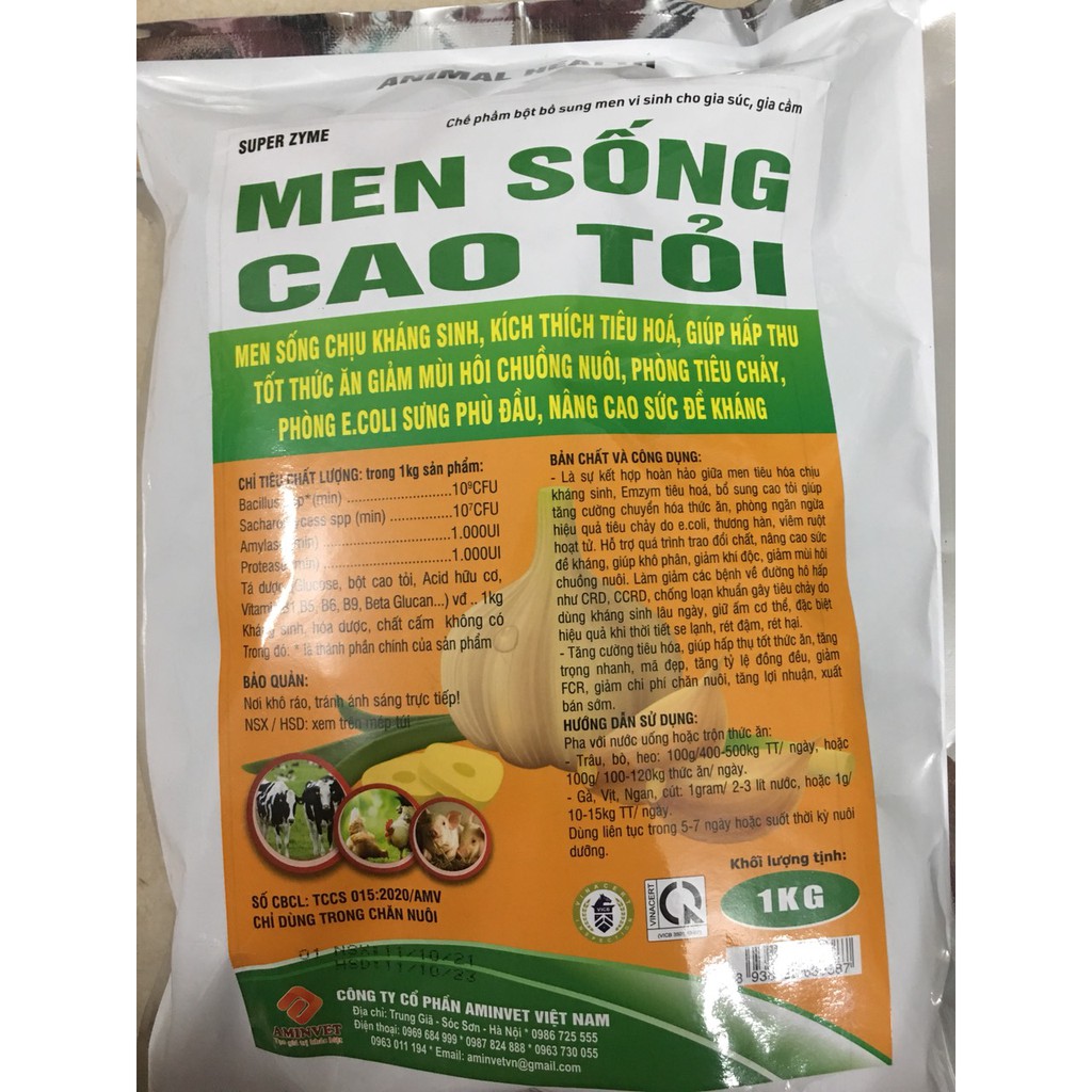 Men sống cao tỏi - chỉ dùng trong thú y