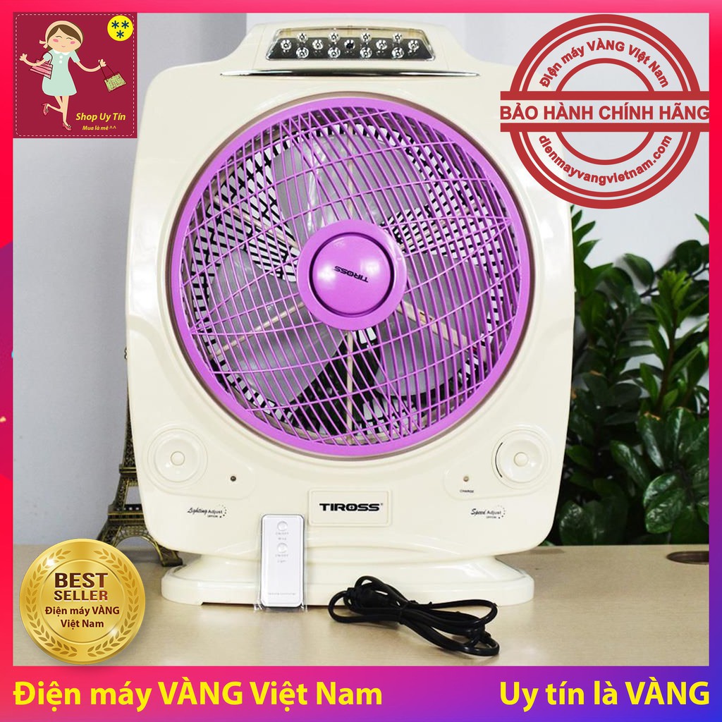 Quạt sạc tích điện có đèn Tiross TS917