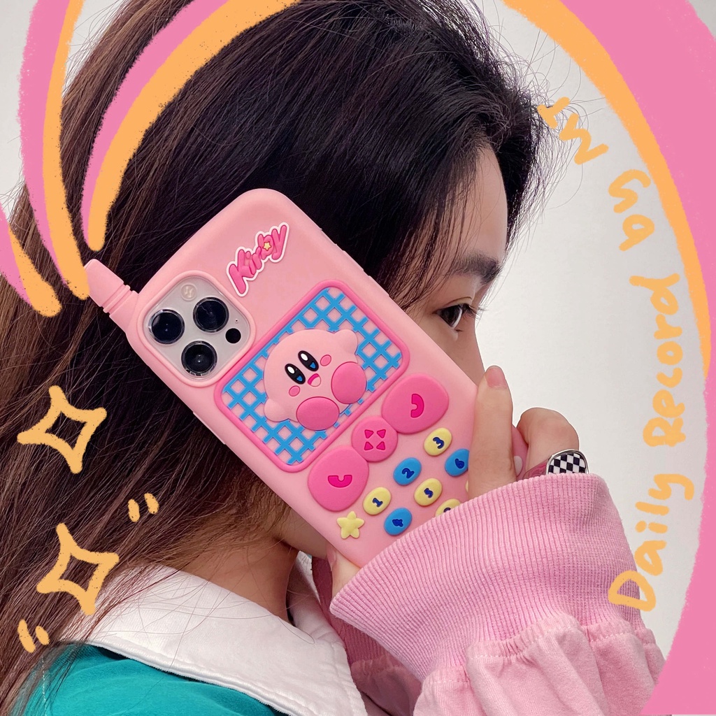 Ốp Điện Thoại Silicone Mềm Chống Sốc In Hình Pinky Kirby 3D Cho IPhone 13 12 Pro MAX 11 Pro MAX 7P 8P 7 8 Plus XS MAX XR X
