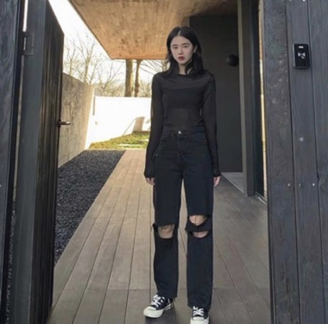 Quần Jean Rách Gối Col Unisex