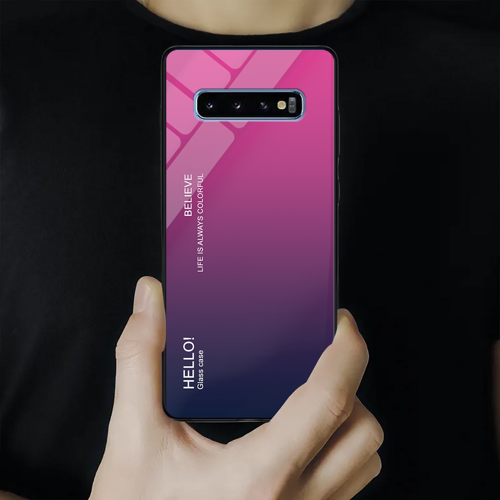 Ốp điện thoại Samsung Galaxy S10, S10 Plus, S10 5G - Gradient edition, chất liệu kính cường lực