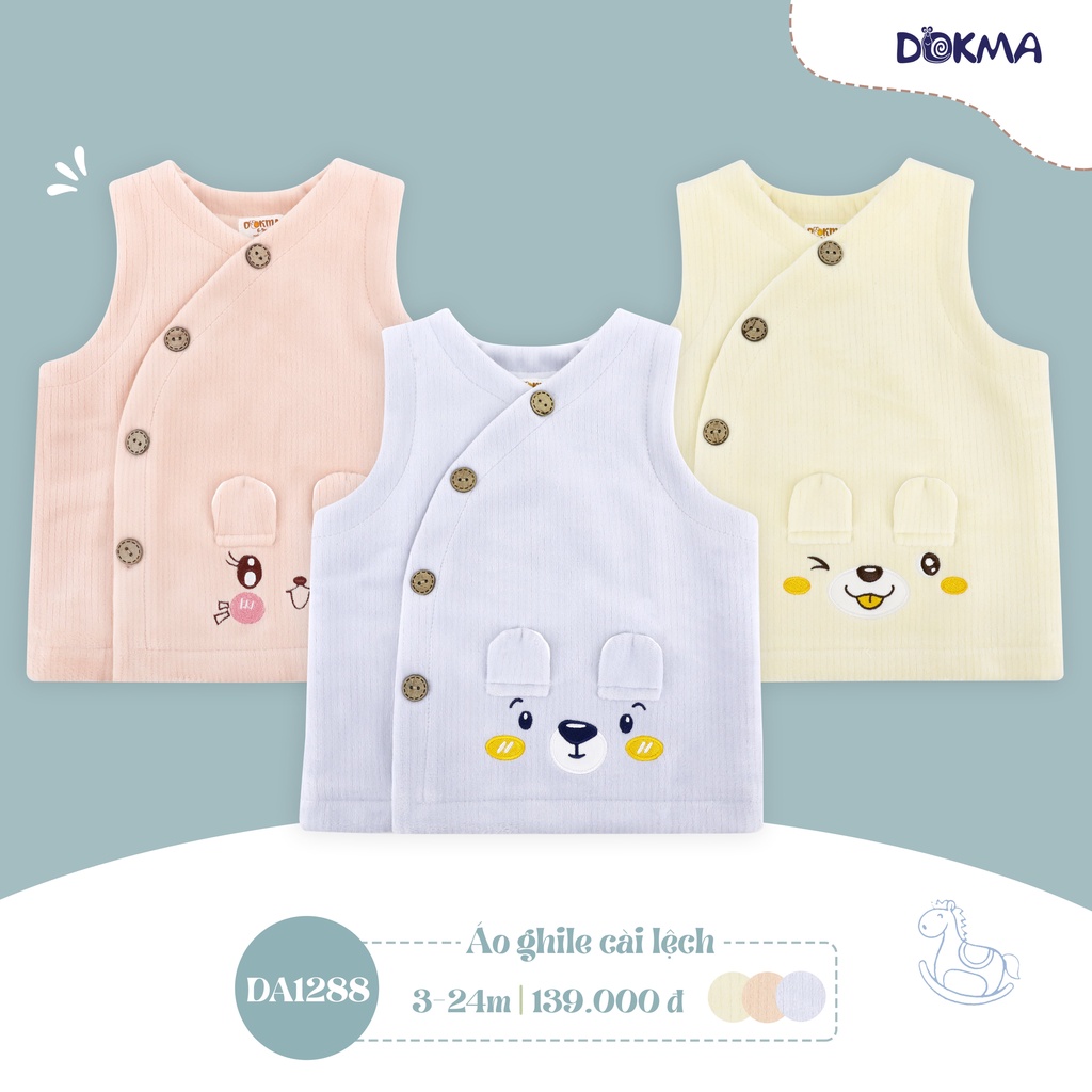 Dokma - Áo gile trần bông cài lệch 3-24M ( DA878 , DA1286 , DA1288 )