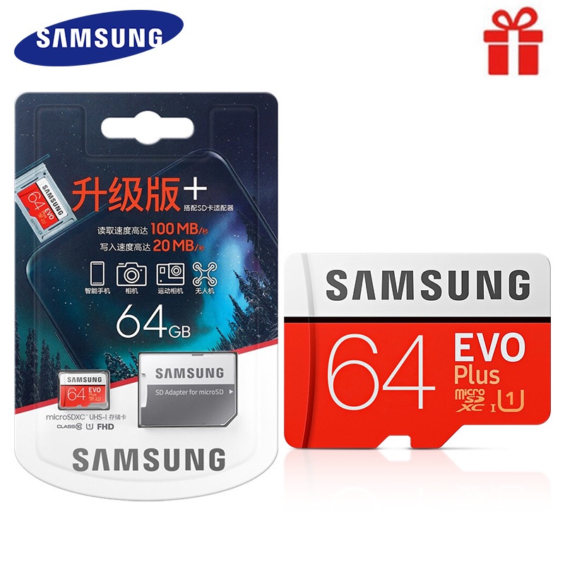 Thẻ Nhớ SAMSUNG EVO + PLUS 128G 512GB 256GB 128GB 64GB 32GB 100MB / s Micro SD U3 Class 10 TF UHS-I Micro SD Chất Lượng Cao