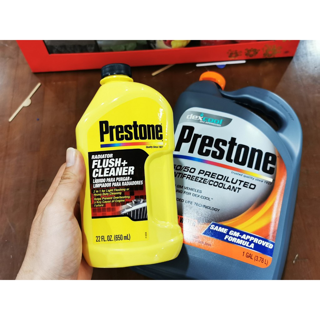 Combo Nước Làm Mát Động Cơ ,Dung Dịch Làm Sạch Két Nước Prestone 3,78L
