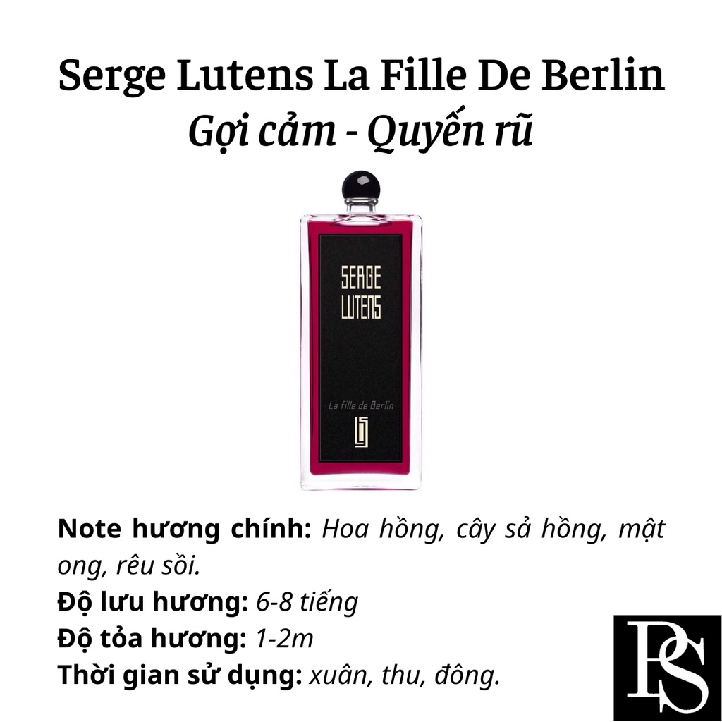 Nước hoa Niche - Serge Lutens La Fille de Berlin EDP hương hoa hồng