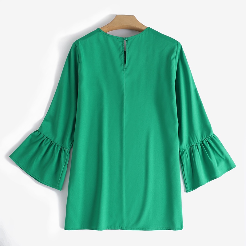 ZANZEA Áo Kiểu Tay Lỡ 3/4 Màu Trơn Thời Trang Đường Phố Châu Âu Cho Nữ