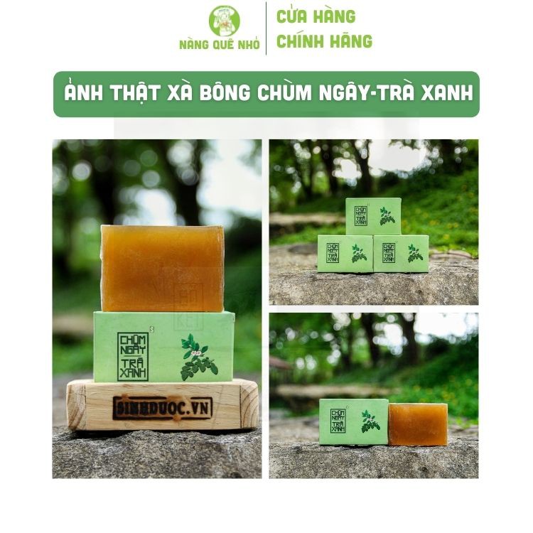 Xà Bông Chùm Ngây Trà Xanh Xà Bông Sinh Dược Ngừa Mụn Viêm Nang Lông Giảm Mẩn Ngứa 100gr