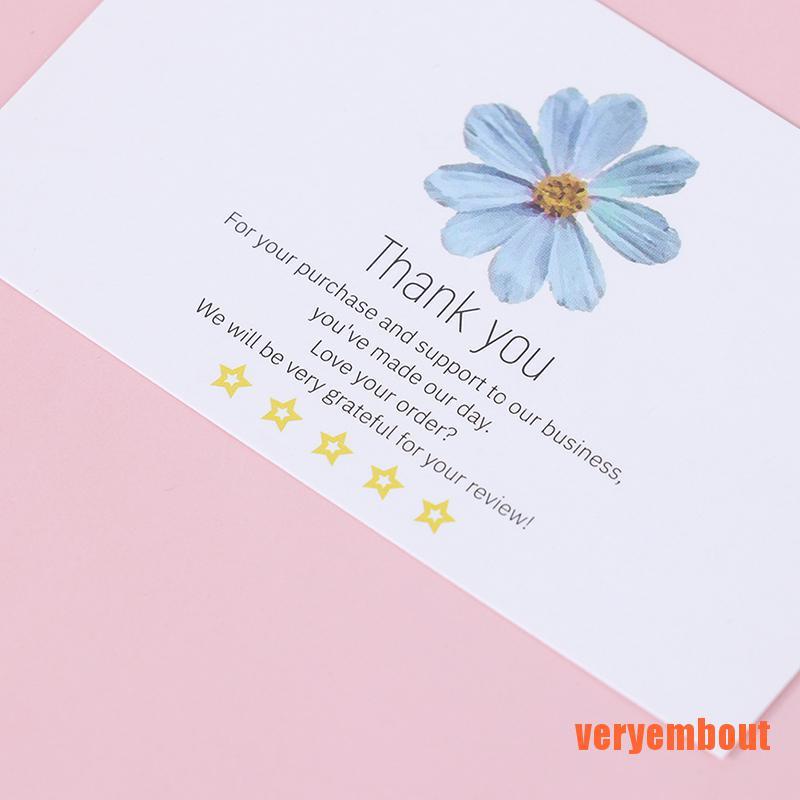 Set 30 Thẻ In Chữ Thank You Màu Trắng Độc Đáo