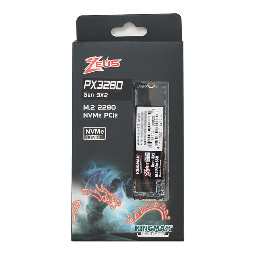 Ổ SSD Kingmax Zeus PX3280 128Gb NVMe PCIe Gen3x2 M.2 2280-Bảo hành 36 T