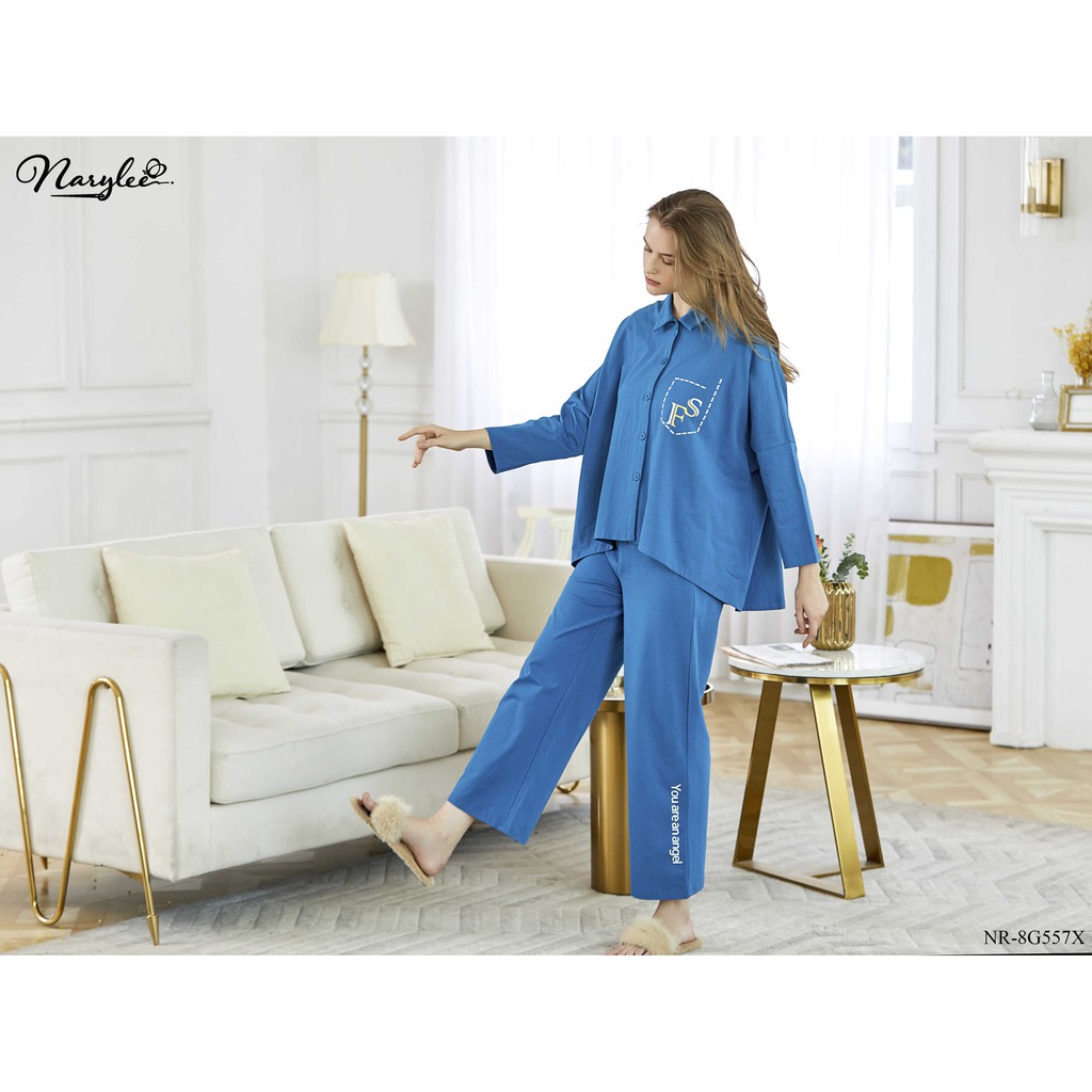 [Mã FASHIONMALLT4 giảm 15% đơn 150k] Bộ đồ mặc nhà pyjama 100% cao cấp Narylee NR-8G557