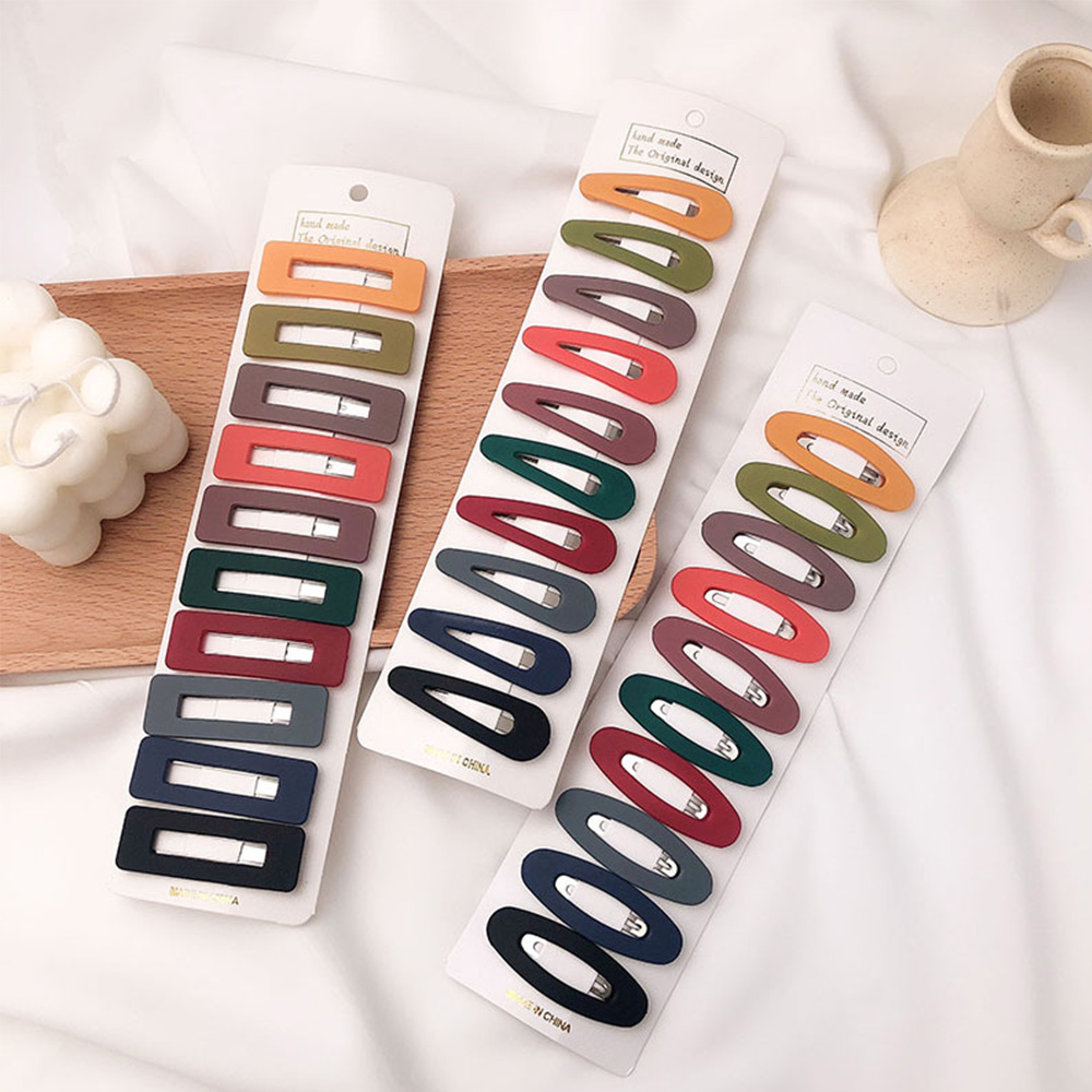 Kẹp Tóc Kim Loại Màu Trơn Phong Cách Hàn Quốc Cho Nữ