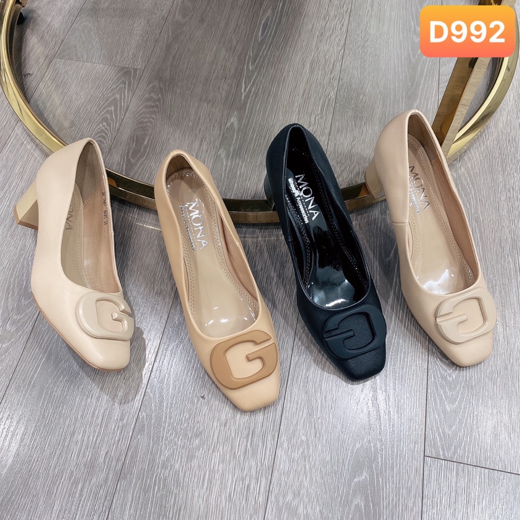Giày công sở nữ hiệu MONA gót vuông 5cm - D992