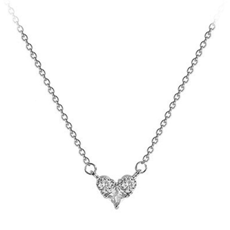 Niche Vòng cổ Hình Trái Tim Đính Đá Zircon Đơn Giản Sang Trọng Cho Nữ