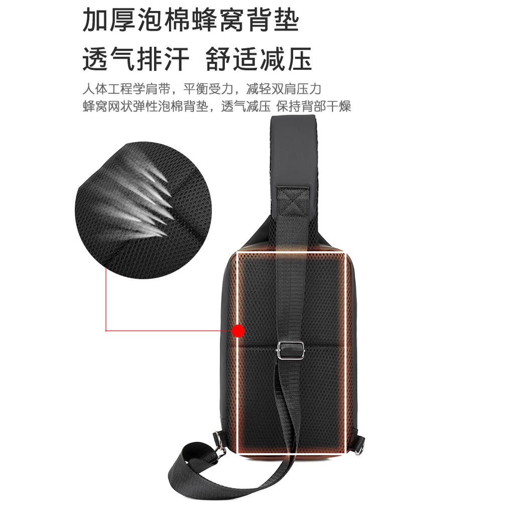 Túi đeo chéo ngực đa năng chống thấm nước phong cách Nhật Bản thời trang cho nam | BigBuy360 - bigbuy360.vn
