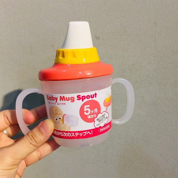 Cốc có núm dành cho bé Inomata 230ml màu hồng nội địa Nhật Bản