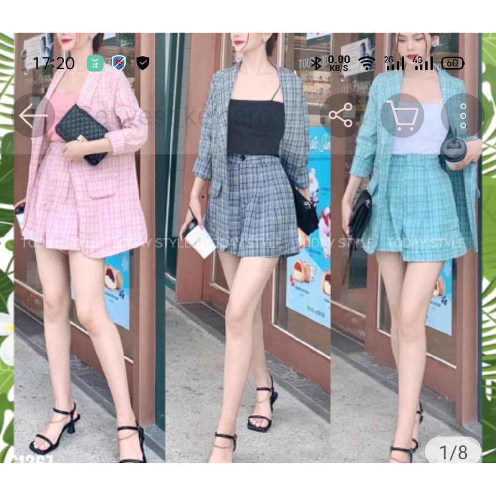 Set vest kẻ caro cao cấp
