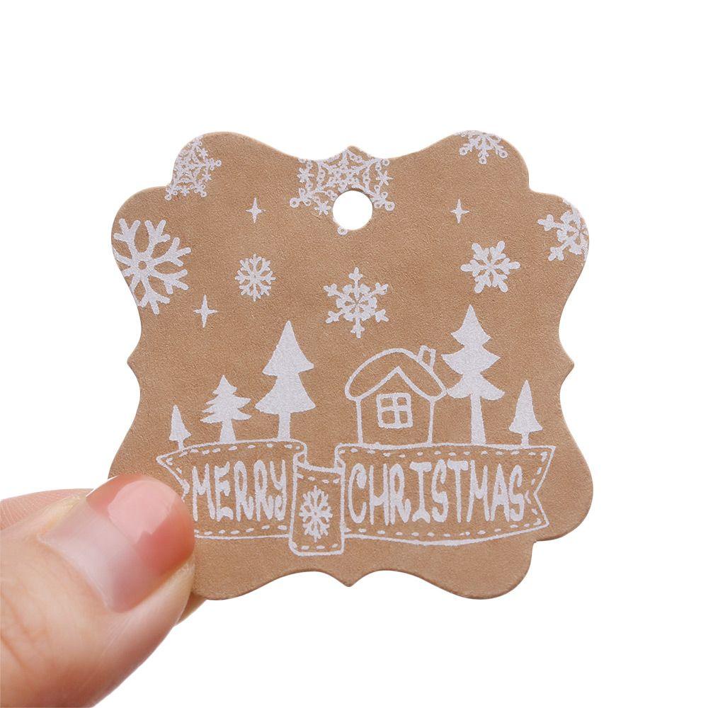 LET Set 25 Thẻ Giấy Nâu + 5m Dây Treo Trang Trí Quà Giáng Sinh