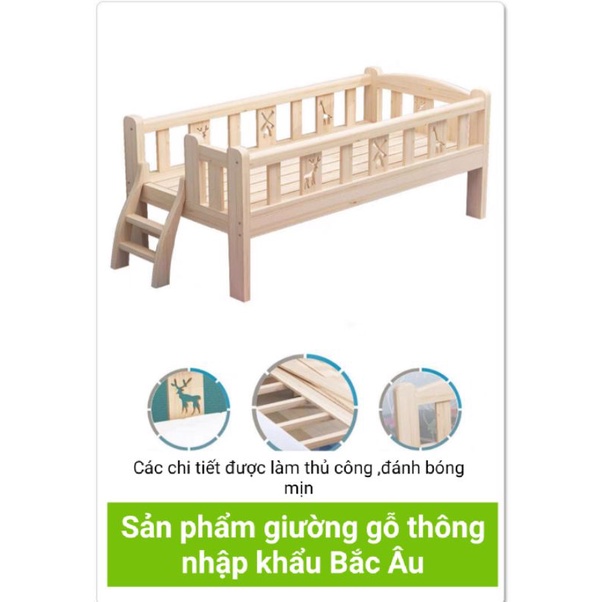 Giường trẻ em tiện lợi, đa năng (GỖ THÔNG NHẬP KHẨU)-CHẤT LƯỢNG ĐẢM BẢO(FREE SHIP)