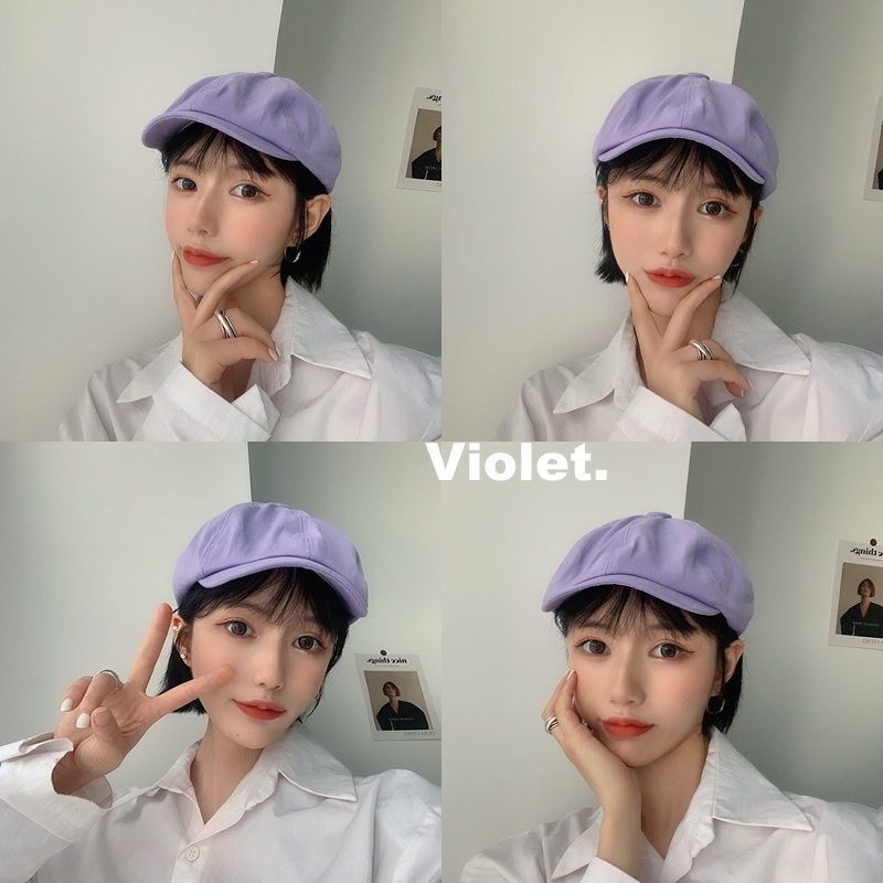 Mũ Beret Màu Sắc Cổ Điển Thời Trang Cho Nữ