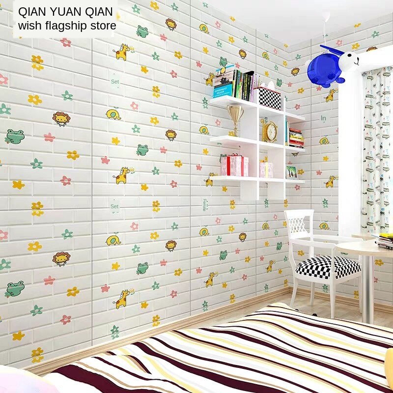 Xốp Dán Tường 3D Hoạt Hình trẻ em dễ thương. Kích thước lớn 70x77cm.