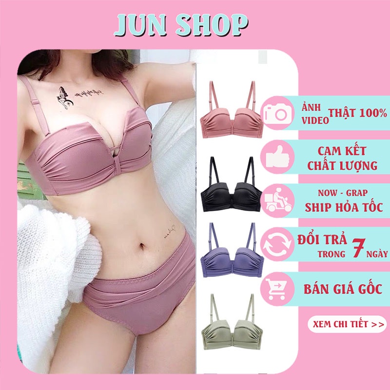 Bộ Áo Lót Su Cup chữ V Cao Cấp  Bra Su Đúc Không Gọng, Đệm Mỏng , Siêu Xinh, Siêu Thoáng Mát