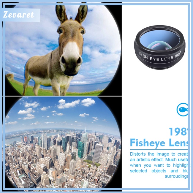 Bộ Lens Mở Rộng 10 Trong 1 Góc Rộng Marco 0.63X 198-Degree Fisheye X2 Lens 15X Cho Điện Thoại