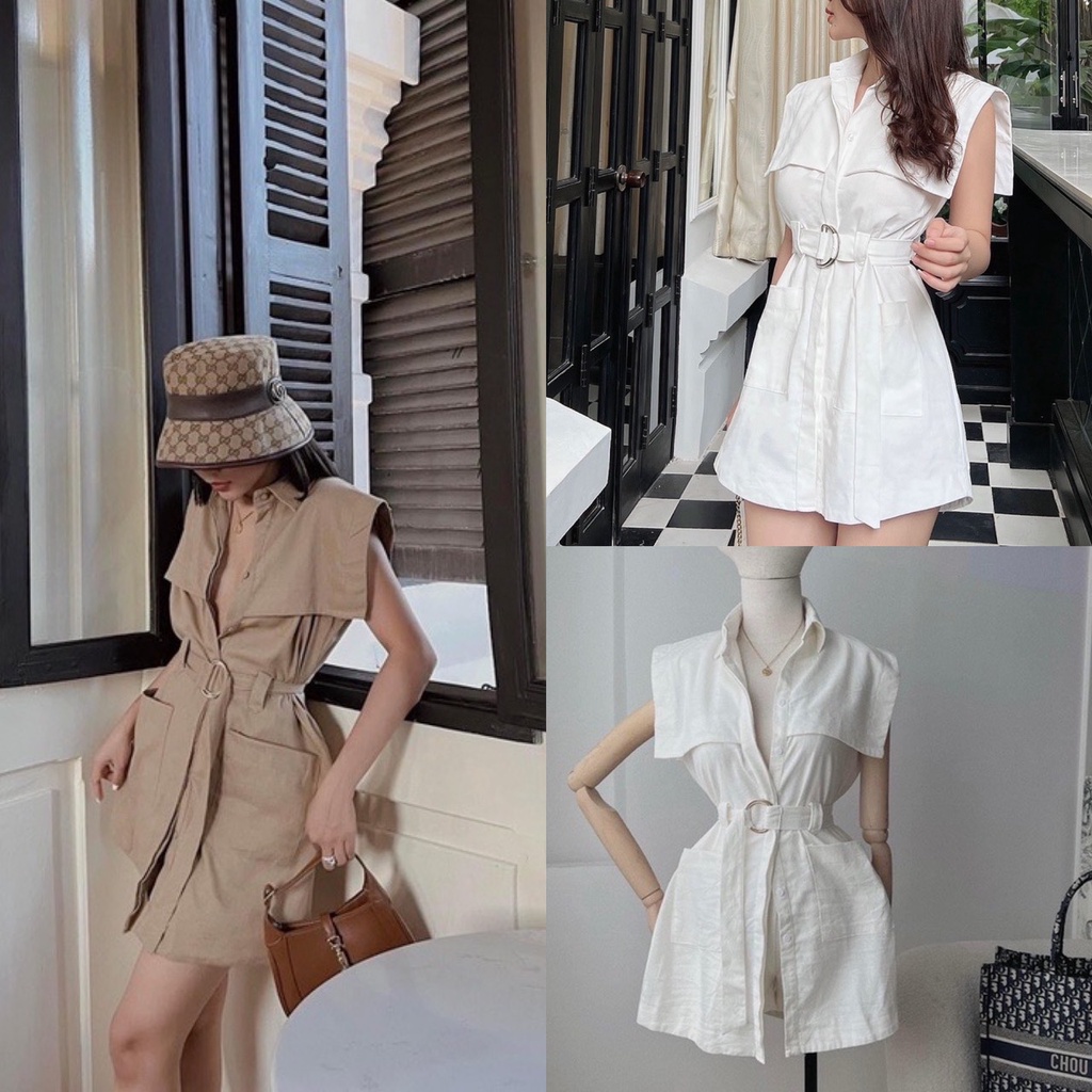Set Đồ Nữ Sang Chảnh Áo Sát Nách Dáng Dài Giấu Quần Kèm Đai + Quần Short MPB