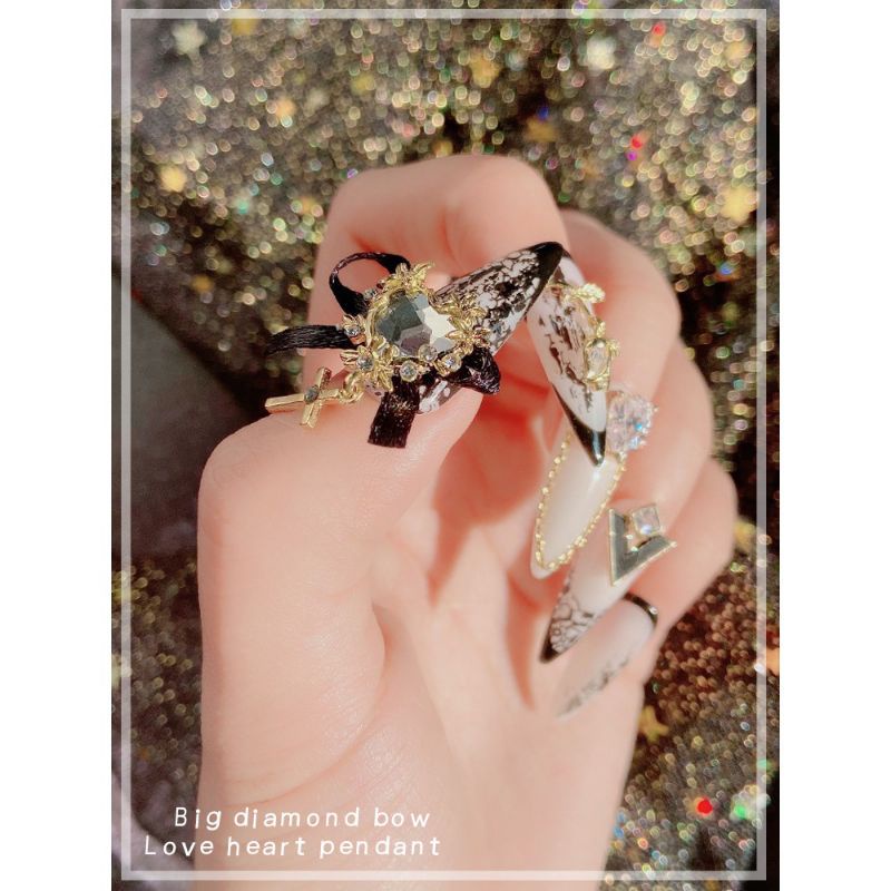 Charm nơ nail kiểu mới loại có đá sịn đính móng tay nghệ thuật MỚI