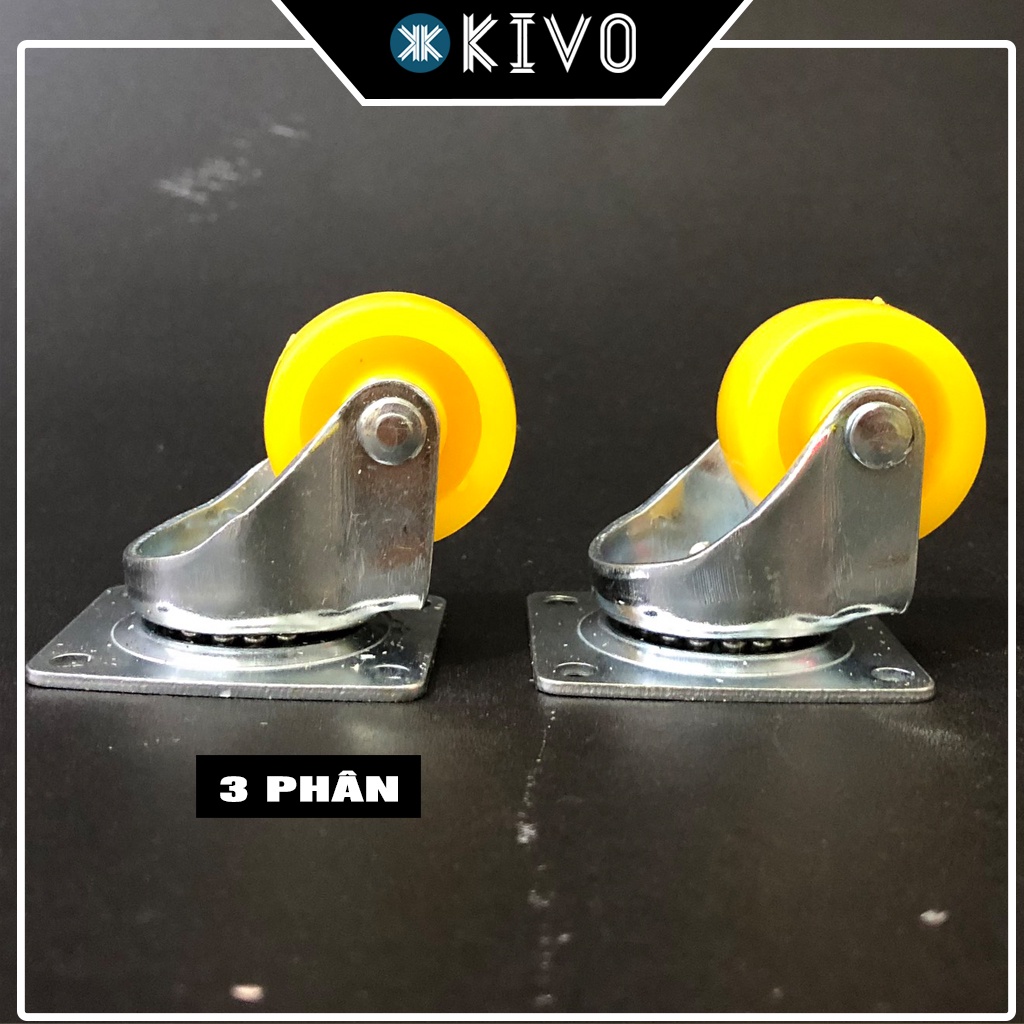 Bánh Xe Đẩy Hàng - COMBO 2 Bánh Nhựa SK CAO CẤP  Có Khóa Chịu Lực Tốt NHIỀU SIZE 3P 5P 7P - Bánh Xe Ghế Xoay - Kivo