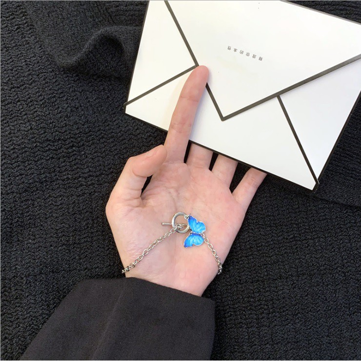 Dây chuyền nữ hình bướm phong cách hàn quốc đẹp, vòng cổ đeo tay nam nữ unisex cá tính - PK002
