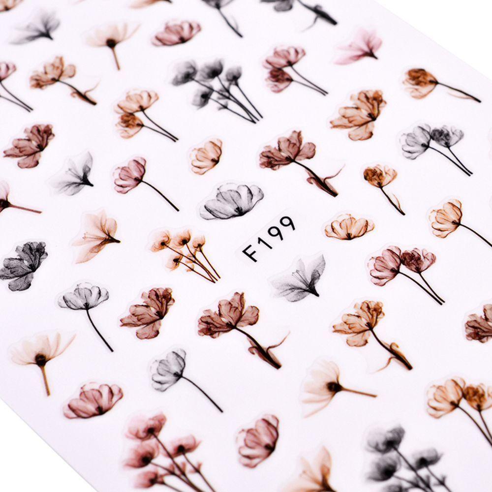 Miếng Dán Trang Trí Móng Tay Họa Tiết Hoa Dập Nổi 3D Thời Trang