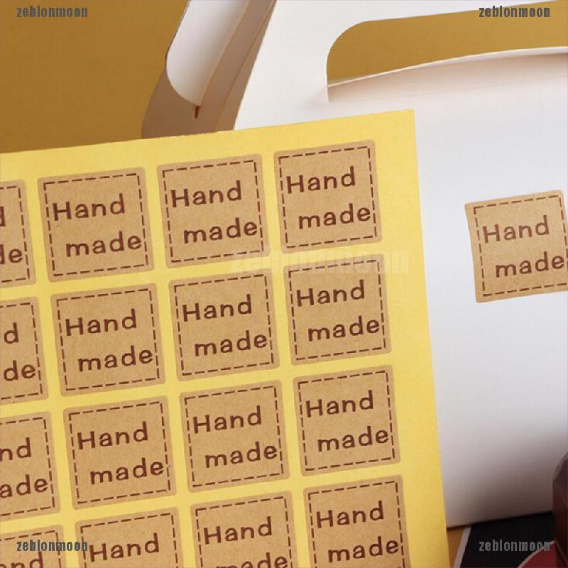 40 Sticker trang trí có ghi chữ "Hand made" sành điệu