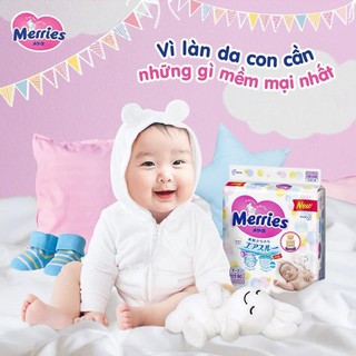 Bỉm dán/quần Merries nội địa Nhật cộng miếng Nb90+6/Sd80+6/Md64+4/M58+6 / L44+6 / XL38+6