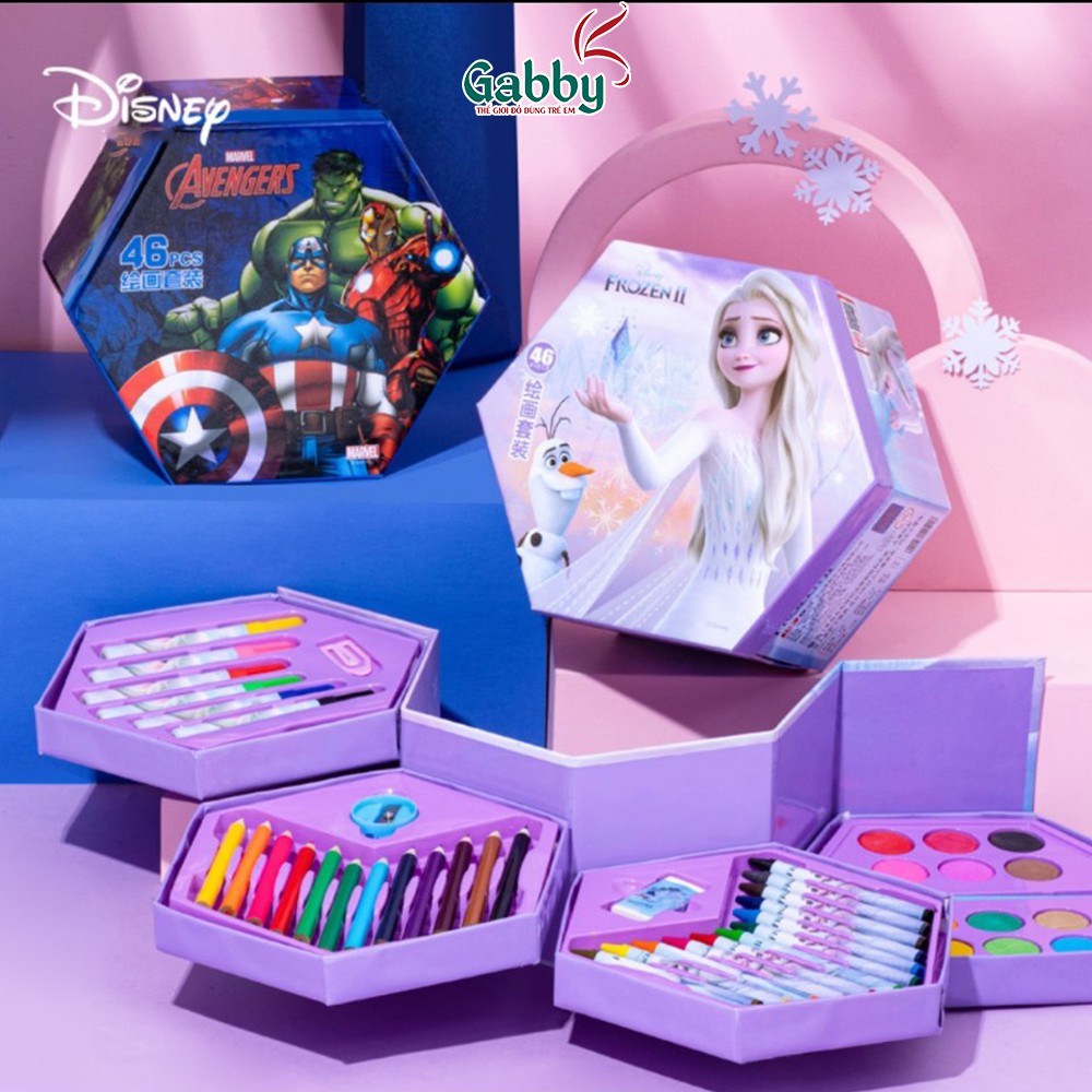 SET TÔ MÀU 4 TẦNG DISNEY ELSA/ MARVEL