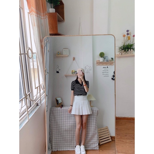 [Ảnh thật/Video]Áo len thu đông họa tiết  kẻ sọc Áo len croptop phong cách Hàn Quốc