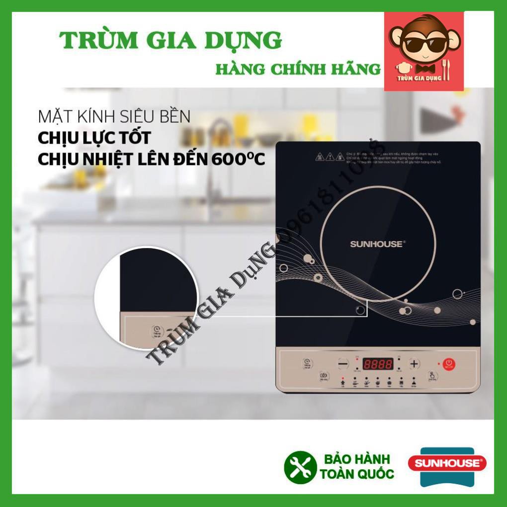 Bếp từ sunhouse SHD6149, bếp điện từ SUNHOUSE SHD6149, mặt kính siêu bền chịu được nhiệt độ 600 độ C, phím bấm cơ.