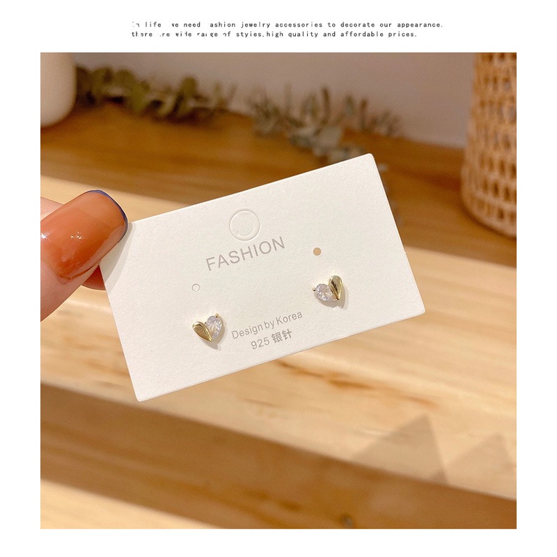 [KT9] Khuyên tai trái tim cách điệu 2 nửa