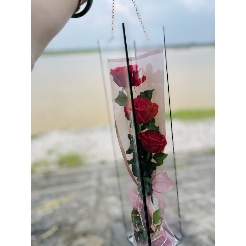 Hộp mica đựng hoa