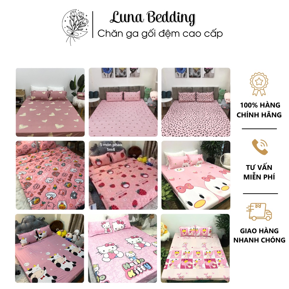 Set Ga gối Cotton Poly Luna Bedding 3 món (Bao gồm 01 ga trải giường + 02 vỏ gối) | BigBuy360 - bigbuy360.vn
