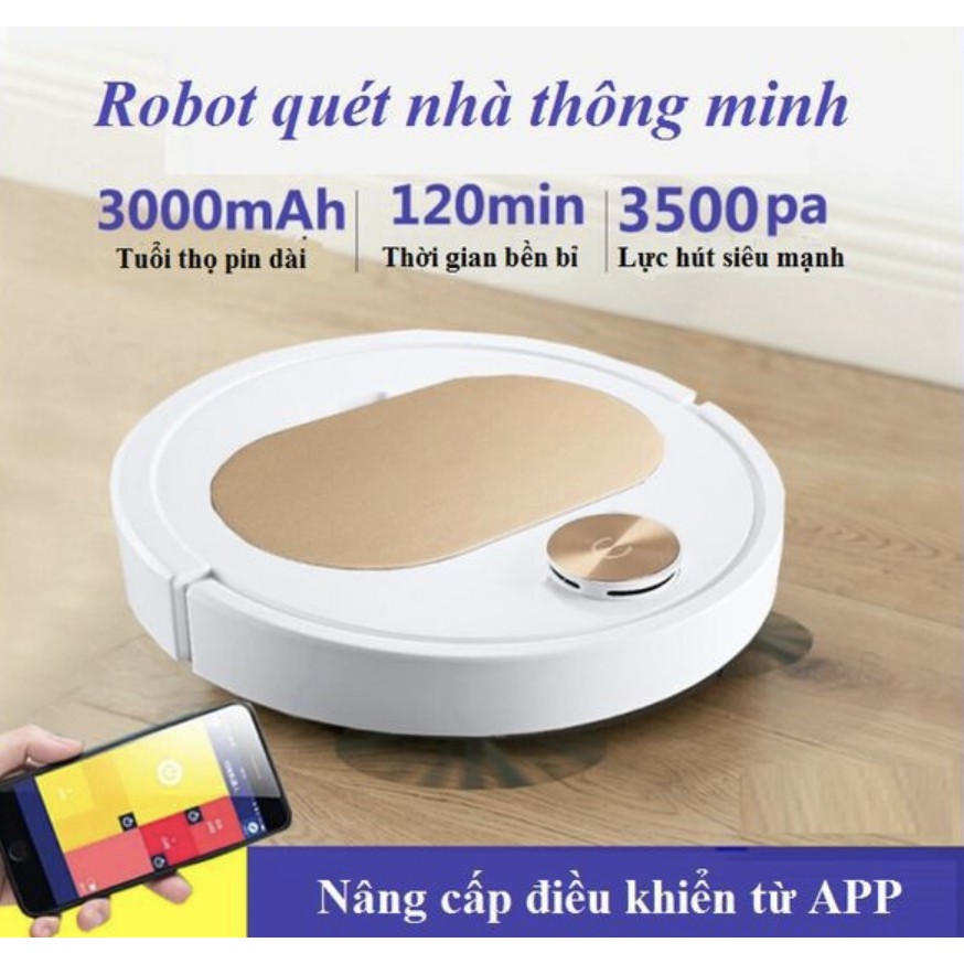 Robot Hút Bụi ES350 Pro Lau sàn nhà thông minh Nâng Cấp hơn bản ES300, Cảm Biến Chạm, Chống Va Chạm Thông Minh