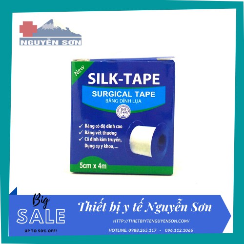 Băng dính y tế cuộn vải lụa Silk Tape - thiết bị y tế Nguyễn Sơn