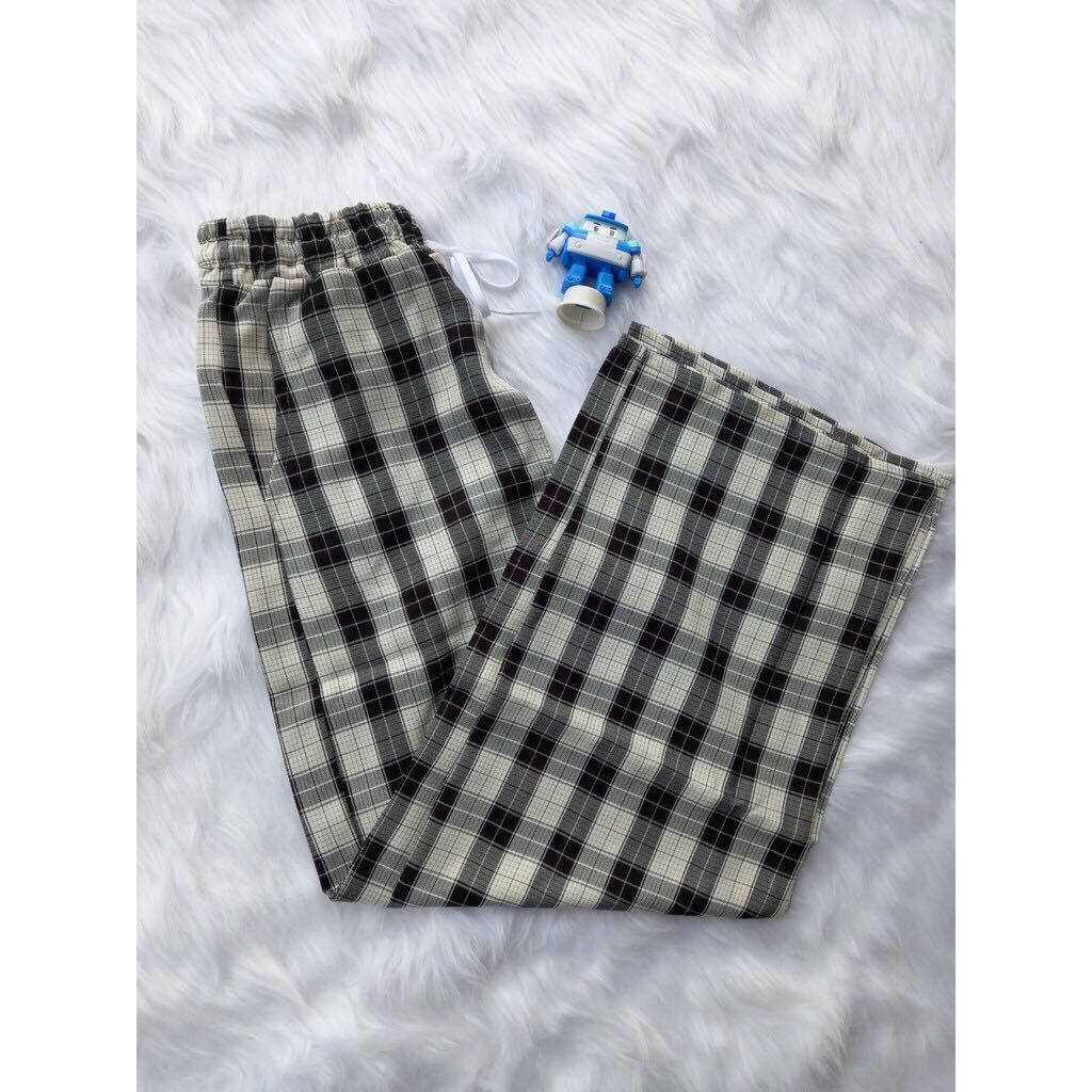 Quần CaRo Ống Rộng Ulzzang Unisex