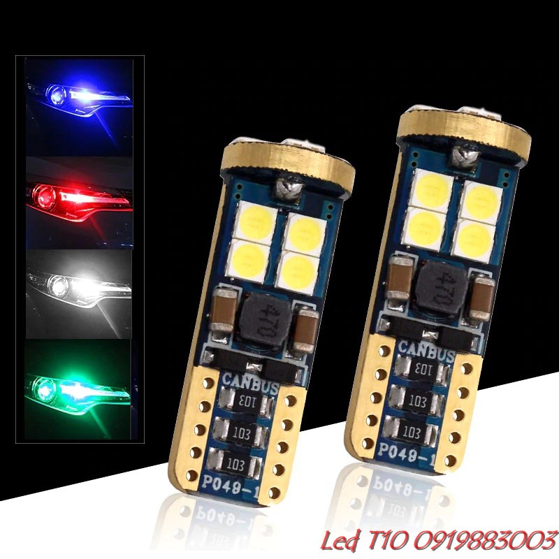 1 bóng đèn Led T10 Canbus 12smd Samsung 3030 siêu sáng