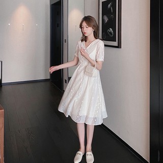 Váy ren lưới hoa cổ đức cúc ngọc dáng xoè tiểu thư vintage