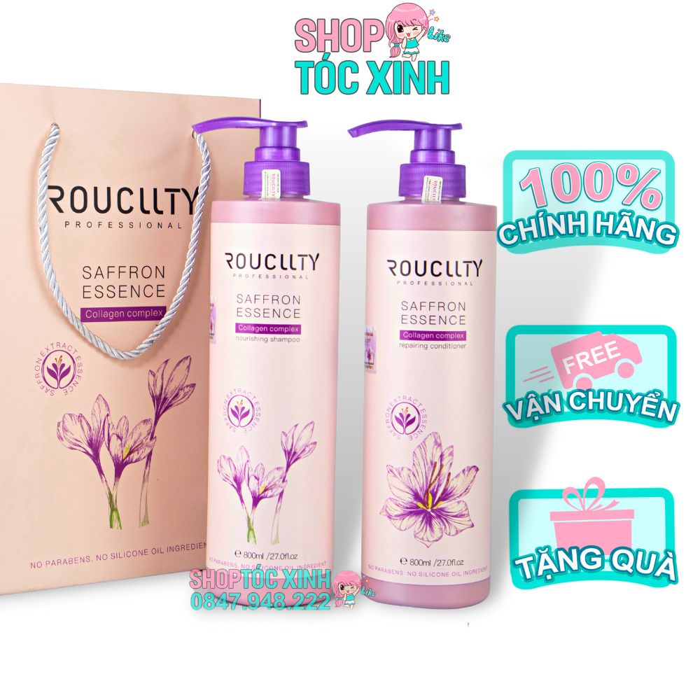 Dầu Gội Xả Kích Thích Mọc Tóc Phục Hồi Tóc Khô Sơ Hư Tổn ROUCLLTY, Dầu gội cặp chính hãng được các salon tin dùng