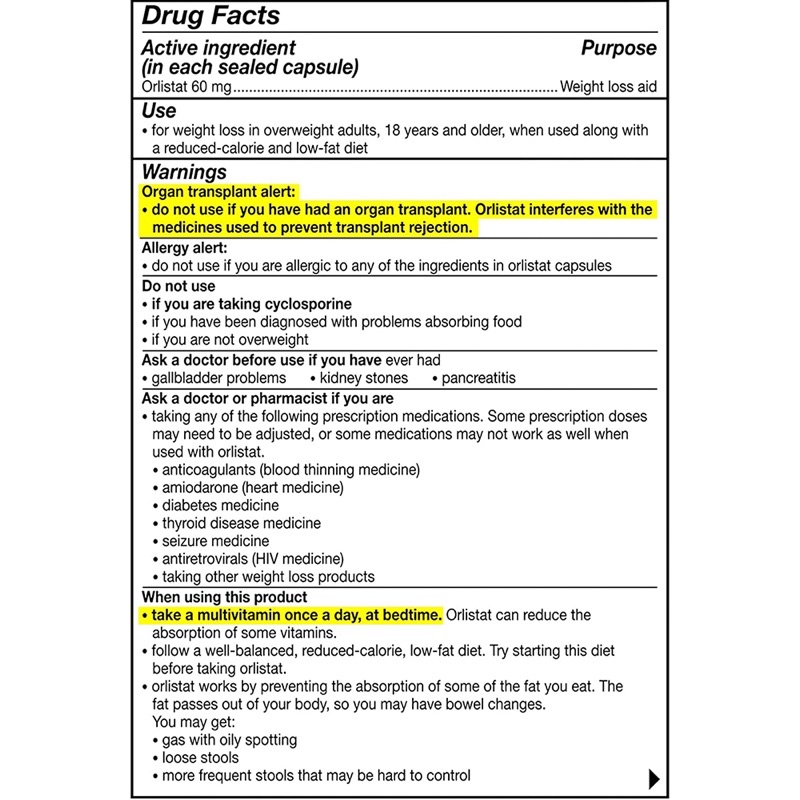 Viên uống giảm cân Alli Orlistat 60mg Weight Loss Aid
