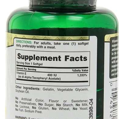 Viên uống Nature Bounty's Vitamin E 400iu, hộp 120 viên