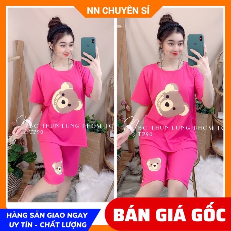 Đồ bộ nữ mặc nhà phom 55kg chất thun mềm mịn in hình hoạt hình dễ thương TP90