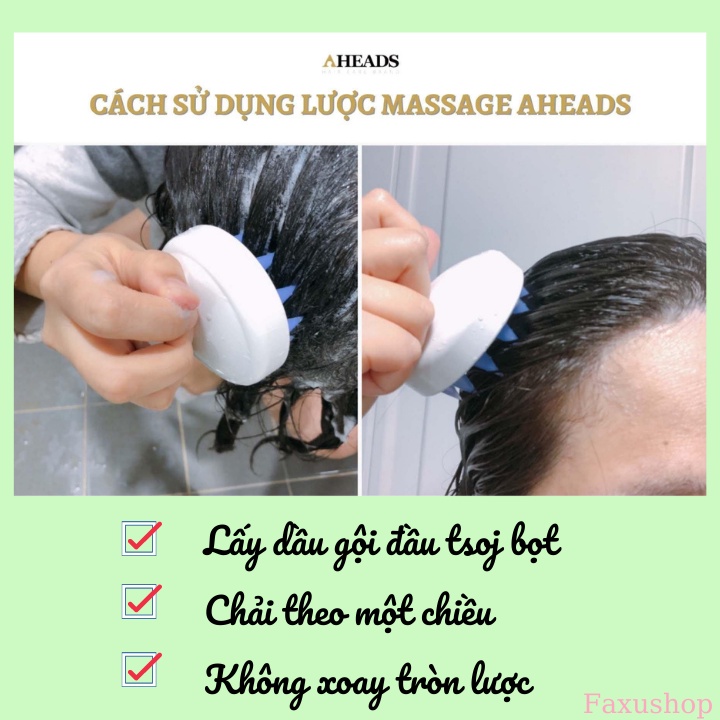 Lược gội đầu silicon massage Aheads L Hidden Brush và Hairburst kích thích mọc tóc giảm gàu rụng Chính hãng Hàn Quốc &amp;UK