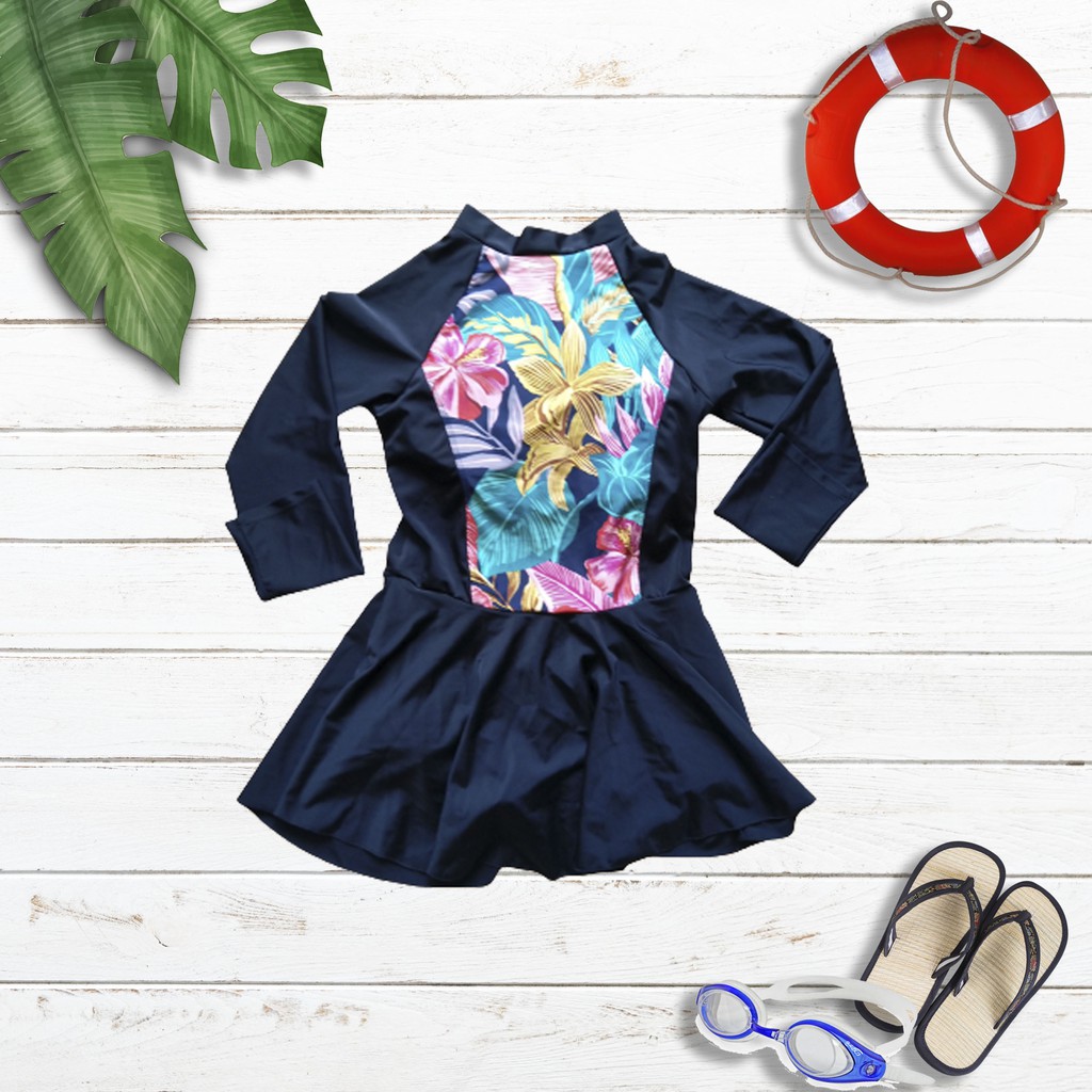 Đồ bơi nữ, Bikini tay dài liền thân vải thun co dãn thời trang - Freesize 40-60kg | BigBuy360 - bigbuy360.vn